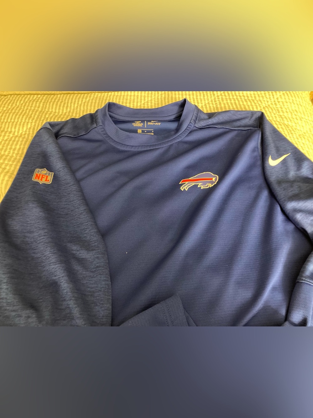 Buffalo Bills NIKE NFL ONFIELD APPAREL DRI-Fit Long Sleeve Tight Mesh Shirt Sz L